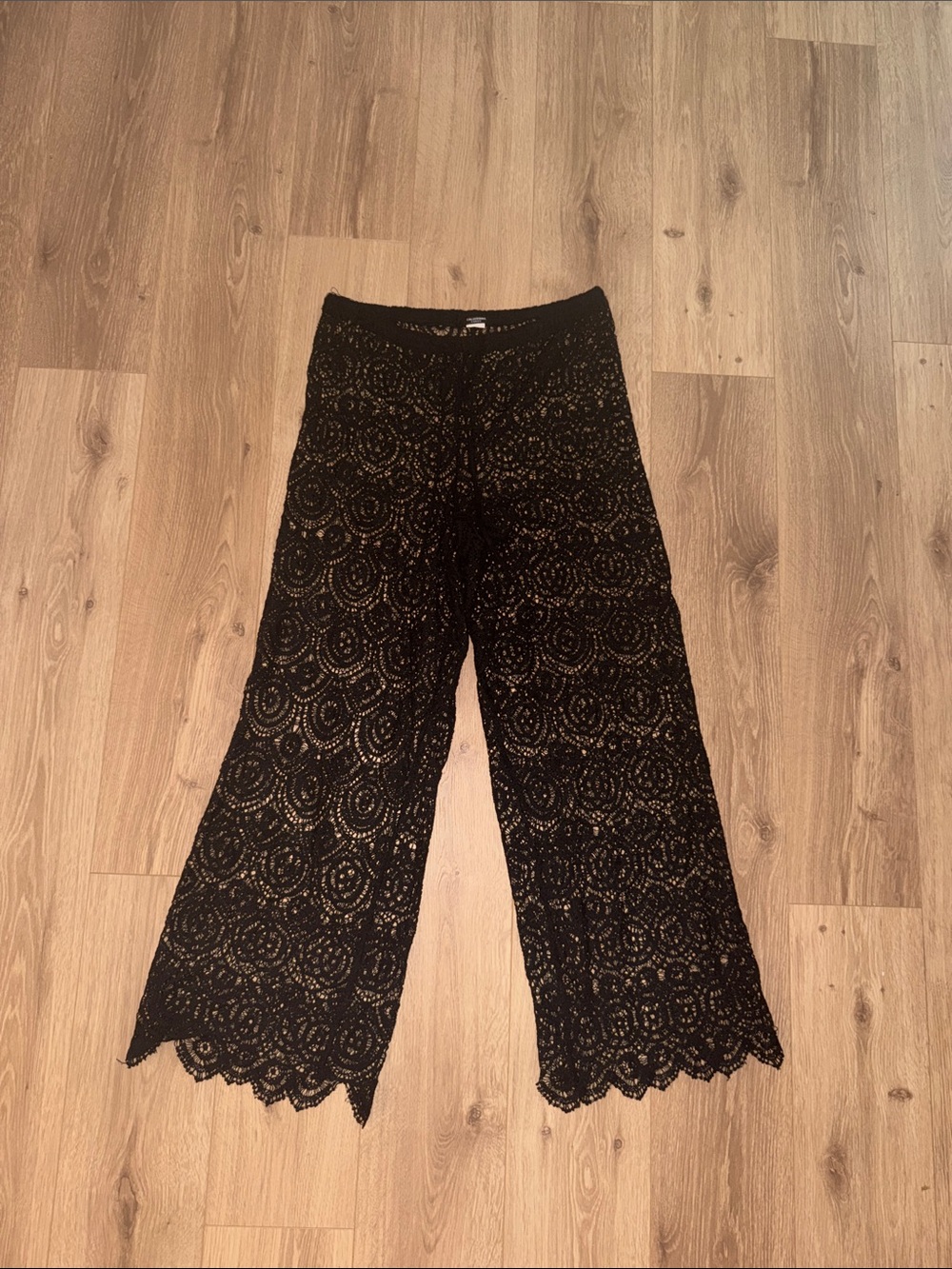 Black Crochet Lace Cover Up Pants